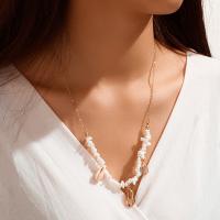 Shell Zinc Alloy Necklace, with Shells Fossil, plated, fashion jewelry & for woman, nickel, lead & cadmium free, 20mm 