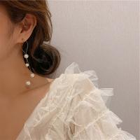 Plastic Pearl Zinc Alloy Earring, with Plastic Pearl, plated, fashion jewelry & for woman, nickel, lead & cadmium free, 60mm 
