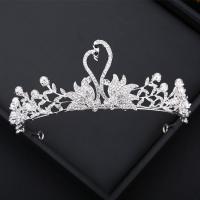 Bridal Tiaras, Zinc Alloy, Swan, plated, for bridal & for woman & with rhinestone, white 