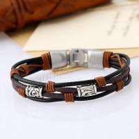 Cowhide Bracelets, Faux Leather, with Zinc Alloy, Butterfly, plated, fashion jewelry & Unisex, 10mm Approx 8.5 Inch 