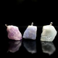 Pendentifs pierres gemmes mixtes , alliage de zinc, avec Rubis en Zoïsite & aigue-marine & agate pourpre & améthyste & perles de citrine & disthène & quartz rose, pour femme, plus de couleurs à choisir, 40-50mm,25-30mm, Vendu par PC