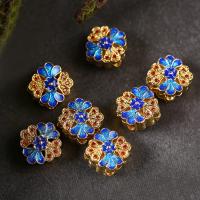 Brass Spacer Beads, for woman & enamel, blue 