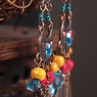Fashion Fringe Earrings, Zinc Alloy, with Glass Gemstone, plated, fashion jewelry & for woman nickel, lead & cadmium free 