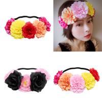 Bridal Hair Flowers, Cloth, with Rubber Band, fashion jewelry & for woman 230mm 