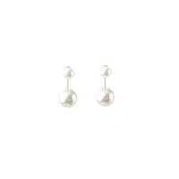 Plastic Pearl Zinc Alloy Earring, with Plastic Pearl, plated, fashion jewelry & for woman nickel, lead & cadmium free, 16mm 
