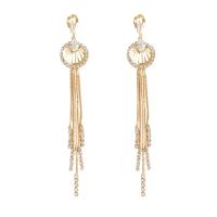 Fashion Fringe Earrings, Brass, plated, fashion jewelry & for woman & with cubic zirconia 