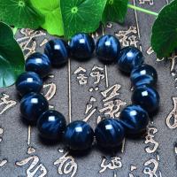 Tiger Eye Stone Bracelets, Round  blue Approx 6.9 Inch 