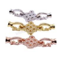 Zinc Alloy Leather Cord Clasp, plated, detachable & DIY & micro pave cubic zirconia 