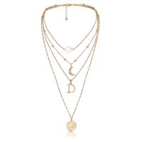 Mode-Multi-Layer-Halskette, Zinklegierung, mit Kunststoff Perlen, plattiert, Modeschmuck & für Frau, 20mm, verkauft von Strang