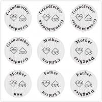 Stainless Steel Jewelry Cabochon, Flat Round & with letter pattern, original color 