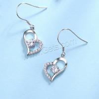 Sterling Silver Cubic Zirconia Earring, 925 Sterling Silver, fashion jewelry & for woman & with cubic zirconia, white 