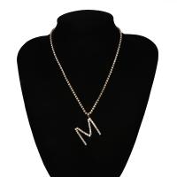 Rhinestone Brass Necklace, plated, fashion jewelry & for woman & with rhinestone .7 Inch 