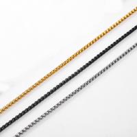 Мода нержавеющей стали ожерелье цепь, нержавеющая сталь, Другое покрытие, разный размер для выбора & Цепной ящик & Мужский, Много цветов для выбора, продается Strand