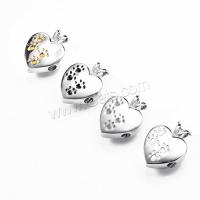 Stainless Steel Cinerary Casket Pendant, Heart, silver color plated, Unisex & enamel 