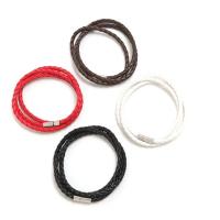 Wrap Bracelets, PU Leather, with Zinc Alloy, plated, fashion jewelry & for man 600mm Approx 23.62 Inch 