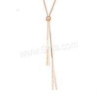 Stainless Steel Sweater Chain Necklace, plated, fashion jewelry & for woman, rose gold color Approx 20.08 Inch 