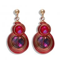 Zinc Alloy Drop Earring, with Glass Gemstone, plated, fashion jewelry & for woman 