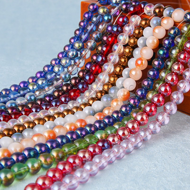 Handgefertigte Lampwork Perlen, rund, poliert, DIY & verschiedene Größen vorhanden, keine, Länge:ca. 15 ZollInch, verkauft von Strang