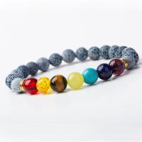 Gemstone Bracelets, Natural Stone, with Zinc Alloy, Unisex, multi-colored 