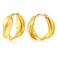 Brass Huggie Hoop Earring, for woman, gold 