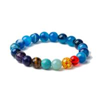 Драгоценный камень Браслеты, Природный камень, с голубой агат, Мужская, Много цветов для выбора, 200mm, продается PC