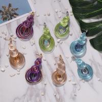 Zinc Alloy Drop Earring, with Glass Gemstone, plated, fashion jewelry & for woman Approx 27.55 Inch 