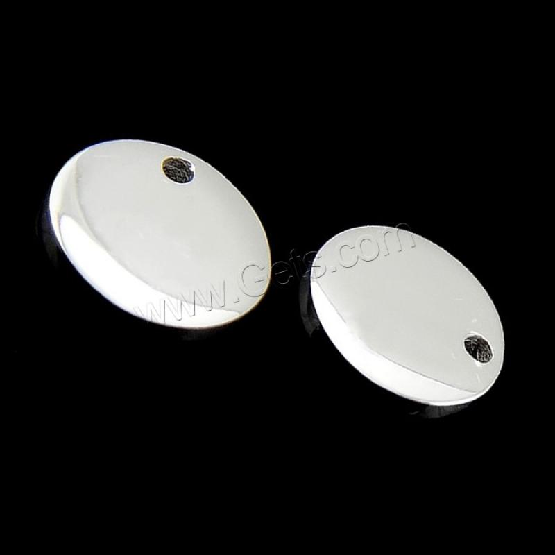 Стерлингового серебра тег, 925 пробы, Плоская круглая форма, Другое покрытие, Много цветов для выбора, 8x8x1mm, продается PC