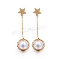 Stainless Steel Drop Earring, Star, plated, fashion jewelry & for woman 10mm 16mm 