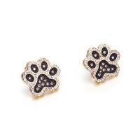 Stainless Steel Cubic Zirconia Stud Earring, plated, fashion jewelry & micro pave cubic zirconia & for woman 