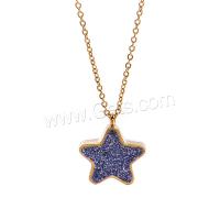 Stainless Steel Jewelry Necklace, Star, plated, Unisex & rolo chain 17mm,1mm Approx 18 Inch 