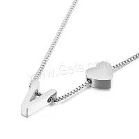 Stainless Steel Jewelry Necklace, Alphabet Letter, plated, box chain & for woman 1.2mm Approx 19.6 Inch 