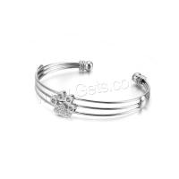 Stainless Steel Cuff Bangle, plated, for woman & with rhinestone 13mm, Inner Approx 60mm 