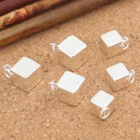 Sterling Silver Pendants, 925 Sterling Silver, Square, plated, DIY Approx 4mm 