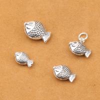 Sterling Silver Beads, 925 Sterling Silver, Fish, antique silver color plated, DIY Approx 1-4mm 