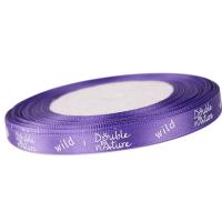 Polyester Ribbon, fashion jewelry, purple, 10mm 