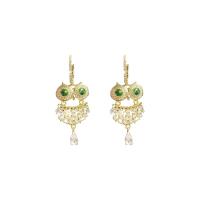 Cubic Zircon Brass Earring, plated, fashion jewelry & for woman & with cubic zirconia nickel, lead & cadmium free 