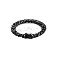 Stainless Steel Chain Bracelets, plated, for woman & with rhinestone 11mm Approx 8.2 Inch 