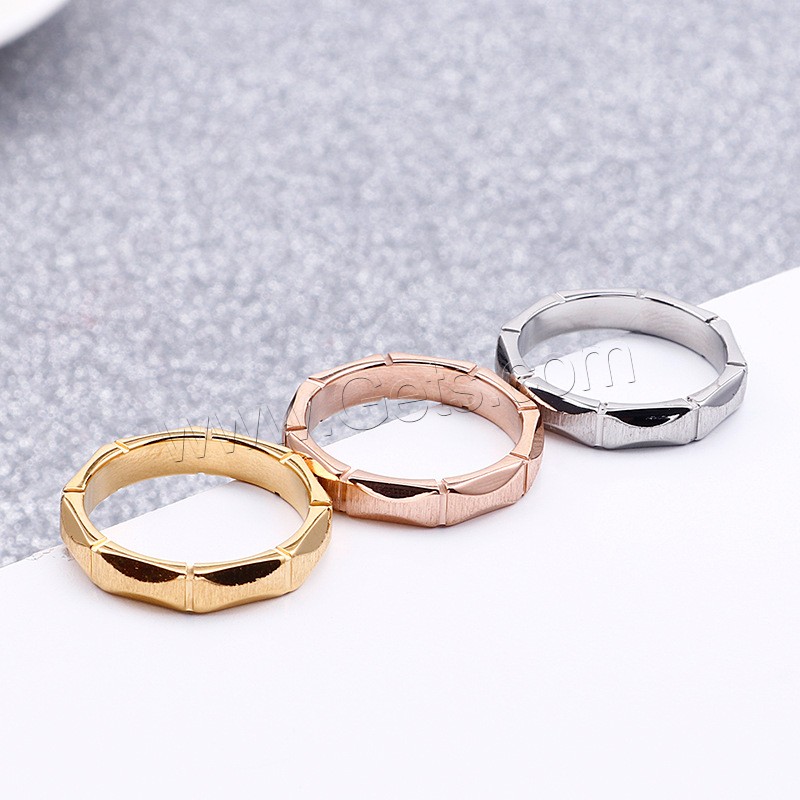 Stainless Steel Finger Ring, plated, different size for choice & for woman, more colors for choice, 4mm, Sold By PC
