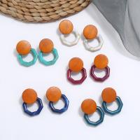 Resin Drop Earring, with Wood, for woman 