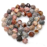 Natural Stone Beads, Polygon & faceted, mixed colors, 390mm 