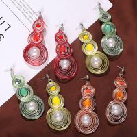 Glass Zinc Alloy Earring, with Glass Gemstone, plated, fashion jewelry & for woman 