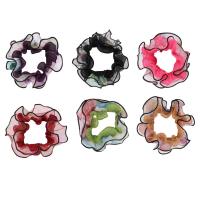 Hair Scrunchies, Cloth, with Lace, fashion jewelry & for woman nickel, lead & cadmium free, 120mm 