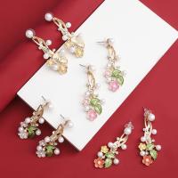 Zinc Alloy Rhinestone Drop Earring, plated, fashion jewelry & for woman & with rhinestone 