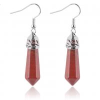 Gemstone Drop Earring, pendulum, plated, fashion jewelry & natural & for woman nickel, lead & cadmium free 