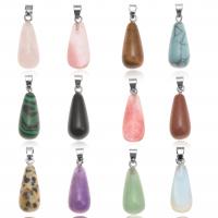 Gemstone ювелирные изделия Кулон, Природный камень, с цинковый сплав, ювелирные изделия моды & DIY 12ПК/сумка, продается сумка