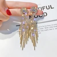 Zinc Alloy Rhinestone Drop Earring, plated, fashion jewelry & for woman & with rhinestone nickel, lead & cadmium free 