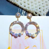 Zinc Alloy Rhinestone Drop Earring, plated, fashion jewelry & for woman & with rhinestone nickel, lead & cadmium free 