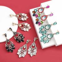 Zinc Alloy Rhinestone Drop Earring, plated, fashion jewelry & for woman & with rhinestone 