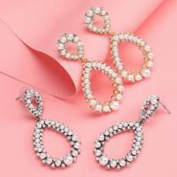 Zinc Alloy Rhinestone Drop Earring, plated, fashion jewelry & for woman & with rhinestone 