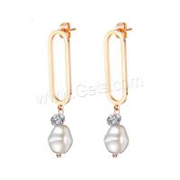 Stainless Steel Drop Earring, plated, fashion jewelry & for woman & with rhinestone 